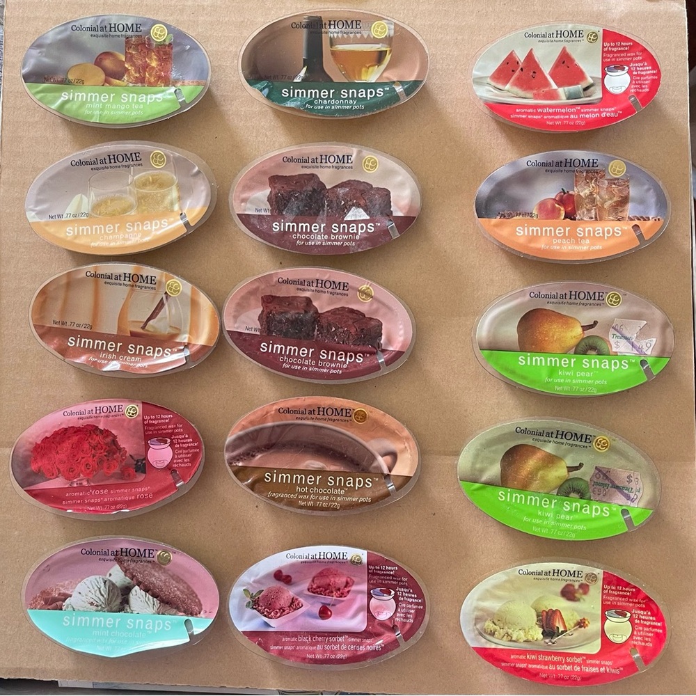 Colonial at HOME Simmer Snaps Assorted Scented Wax Melts (15 pc lot)